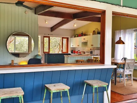 Designer Retro Beach Shack on the lakefront