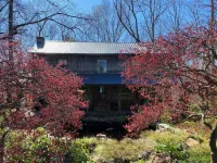 Charming Log Cabin Retreat with Flower Garden