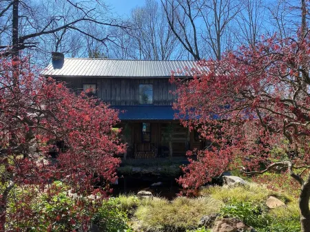 Charming Log Cabin Retreat with Flower Garden