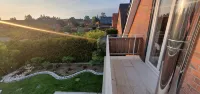 Ferienwohnung mit Kamin, Balkon, Boxspringbett, 3 Personen, See-und Waldnähe