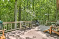 Charming Cabin with Creek and Scenic Deck - Stylish Escape