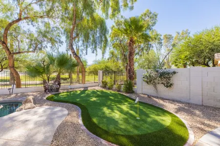 Golf Front Home with Mountain Views, Heated Pool, Fun Game Room, BBQ, VR Tour