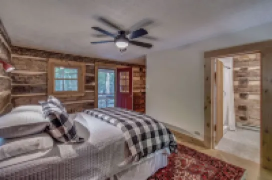 Hand Hewn Log Cabin Newly Renovated, rustic-modern design