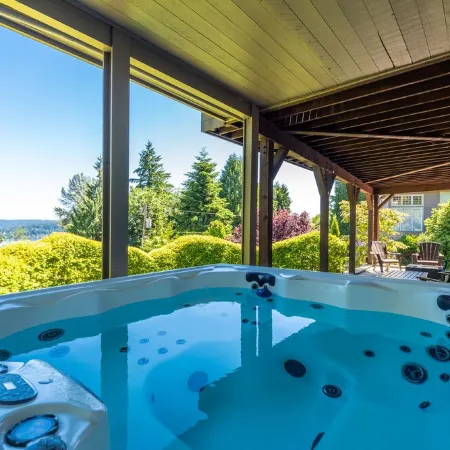 Cougar Mountain Retreat with hot tub,  sauna, and 3 floors of lake views!