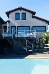 Wooden villa facing the sea