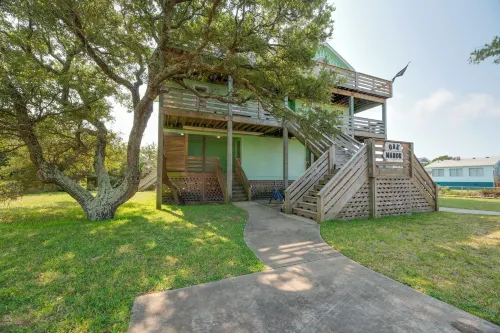 แฝด Hatteras ที่เงียบสงบ พร้อมระเบียง ~ 1 ไมล์ถึงชายหาด - 3 ดาว