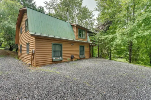 Cozy Creekside Cabin w/ Fire Pit & Views! - 3-Star