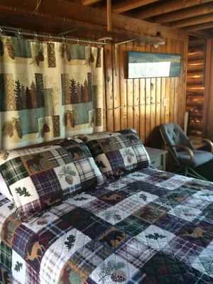 Cozy two bedroom log  cabin on the Chena River near town.