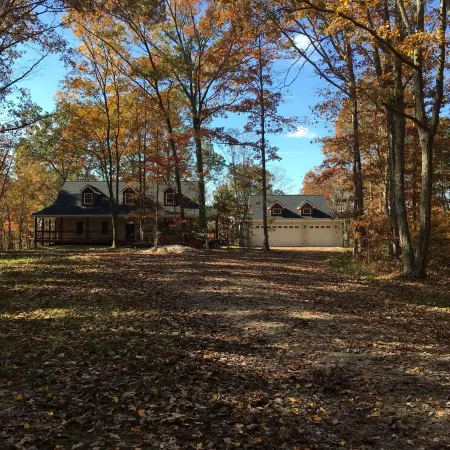 Private brick home in the woods near lake