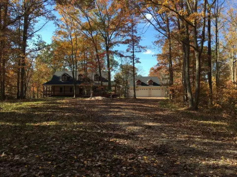 Private brick home in the woods near lake