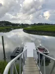 Private Waterfront Family Complex with Dock, Walk to Beach. Angler's Dream.
