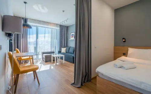 Ski in/Out, Gondola view in Atrium of New Gudauri