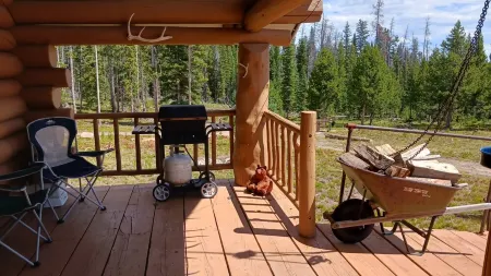 Off the grid cabin on private land surrounded by national forest.