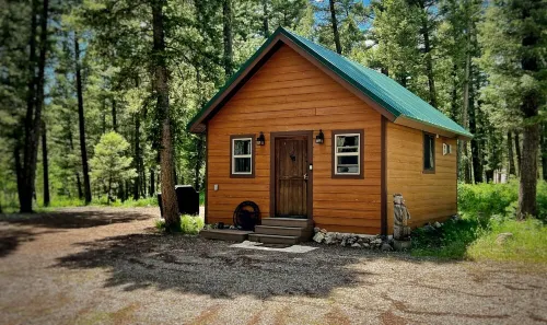 Loft cabin nestled in the woods with two acres to yourself.