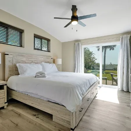Beachfront Villa with Heated Pool Mini Golf Fire Pit and Spacex Views