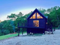 Black Bear A-Frame Waterfront Log Cabin with Hot Tub Jacuzzi