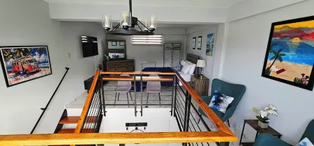 Pool+Walk to Beach+Fast Wifi+Generator+Loft+Located in Rincon's Touristic Heart