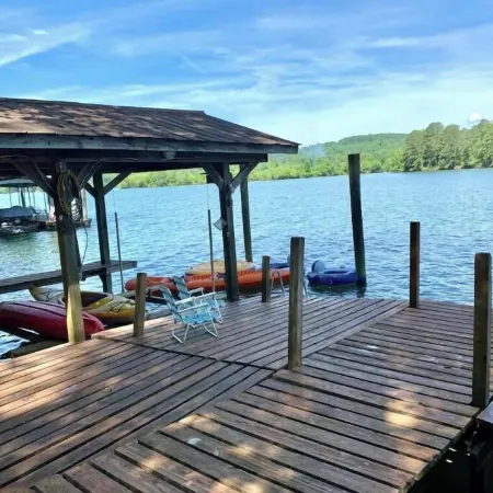 Lakefront Sunset Harbor on Watts Bar Boathouse and Dock