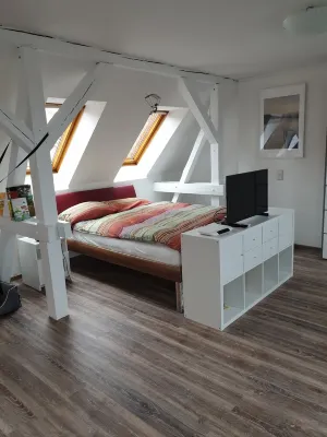 One-room apartment above the roofs of downtown Erfurt Hotels in 