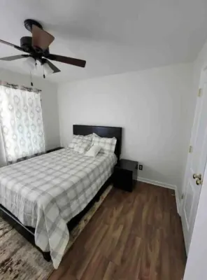 Cheerful 4 bedroom home with fireplace.
