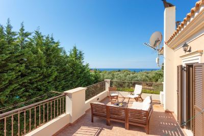 View from Hotel Villa Eufrosini Large Private Pool Walk to Beach Sea Views A C Wifi Car Not Required - 2301 Photo