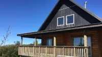 Scandinavian look log cabin with fantastic views over the mountains