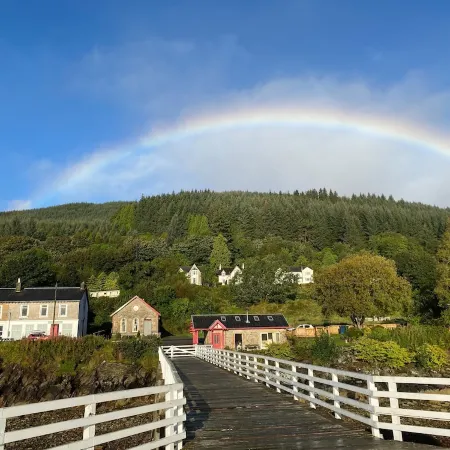 Comfortable studio apartment Blairmore near Dunoon. Views to Pier & Loch Long.