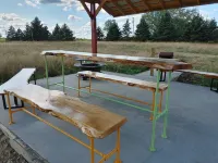 Woodys Retreat  this rental includes the barn outdoor covered fire pit - Hytter