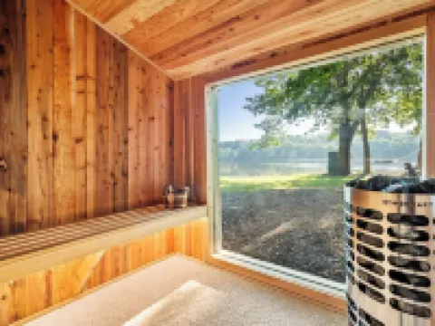 Riverfront Cabin with Cedar Wood Hot Tub, Dry Sauna, and Dock Hotels in Halfmoon