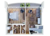 1BR Standard Apartment - Mountain view