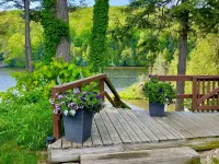 Enjoy the beautiful views of the Muskegon River near Hardy Dam and Dragon Trail Hotels in Newaygo County