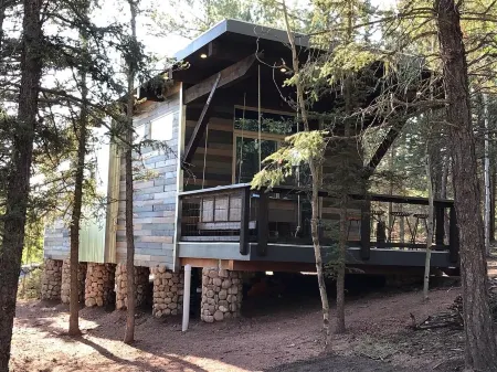 Rock Rest Eco-Cabin on 2 acre forested lot. Mins from Wolf & Wildlife Sanctuary.