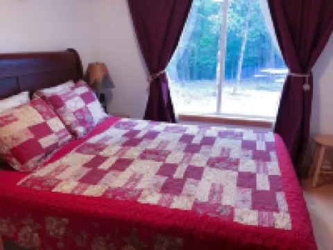 The cottage on the hill in the woods