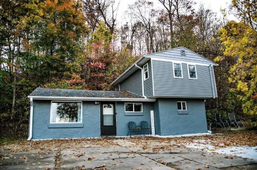 Charming 3 Bed Lake House in Wonderful Dowling with AC, WiFi, Dock, and Kayaks.