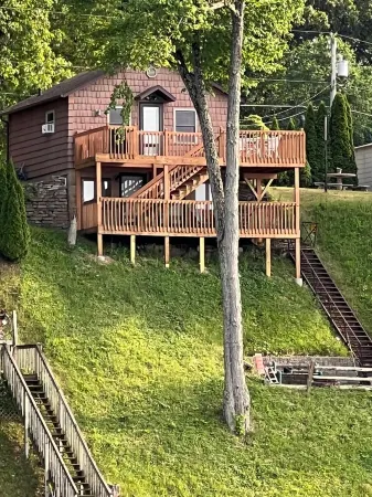 Amazing view of Stone Lake from top deck. Thirty five miles from Notre Dame.