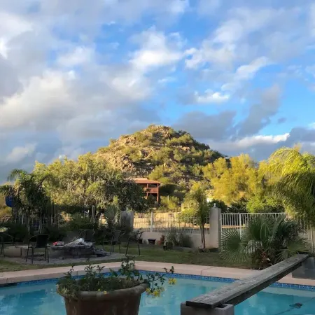 Private 2.5-Acre Retreat with Lush Palms, Pool, Play Train & Tortoises