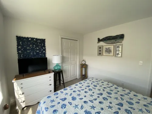 One mile to the beach!  2 br condo with deck, A/C, full kitchen, washer, dryer