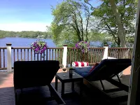 Calming Waterfront Home With Dock on Lake Wequaquet with Beach Pass