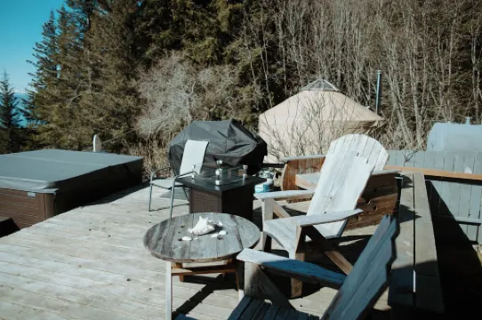 Spacious  MILLION DOLLAR VIEW home w/ fitness room, hot tub in charming Homer