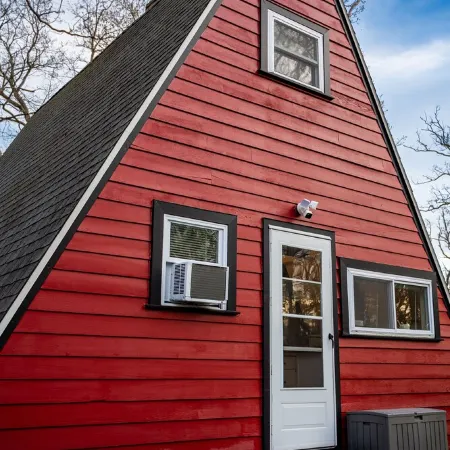 Cozy 2-bedroom Aframe in charming Lake Geneva with a hot tub and fireplace