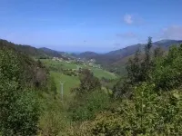 Beautiful views of the green nature from the inside Asturiana Hotels in Valdes