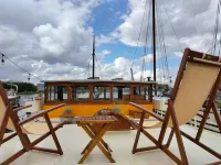 Charming captain's cabin on the historic ship De Hoop