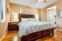 NEW! Cozy desert getaway with private backyard and seasonal pool!