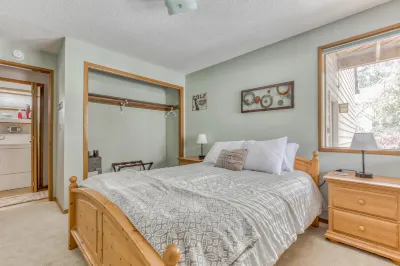 Golf-course-front home with deck, AC, fireplace, pool & hot tub - dog-friendly
