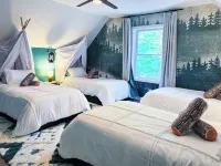 Stunning Design-HTub-Game Rm-Camping Theme Bedrm