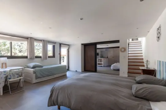 A 10 mn walk from the beach with view on the cap canaille house of 100 m2