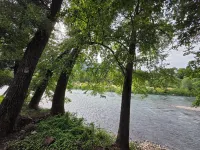 Cozy river cabin with hot tub, great fishing, and peaceful nature views.