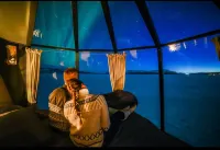 Room in Lodge - Peace & Quiet Hotel Floating Glass Room for 2 Guests Experience Northern Lights Hotels in Jokkmokk