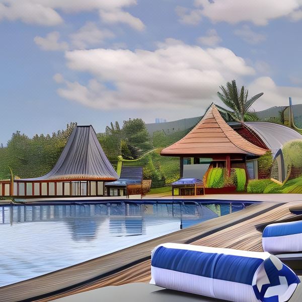Pool and resort-style accommodation on Penida Island, Bali