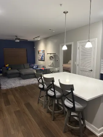 Perfect location!  Cozy 2-bdrm condo w/ ample living space right off of Mass St